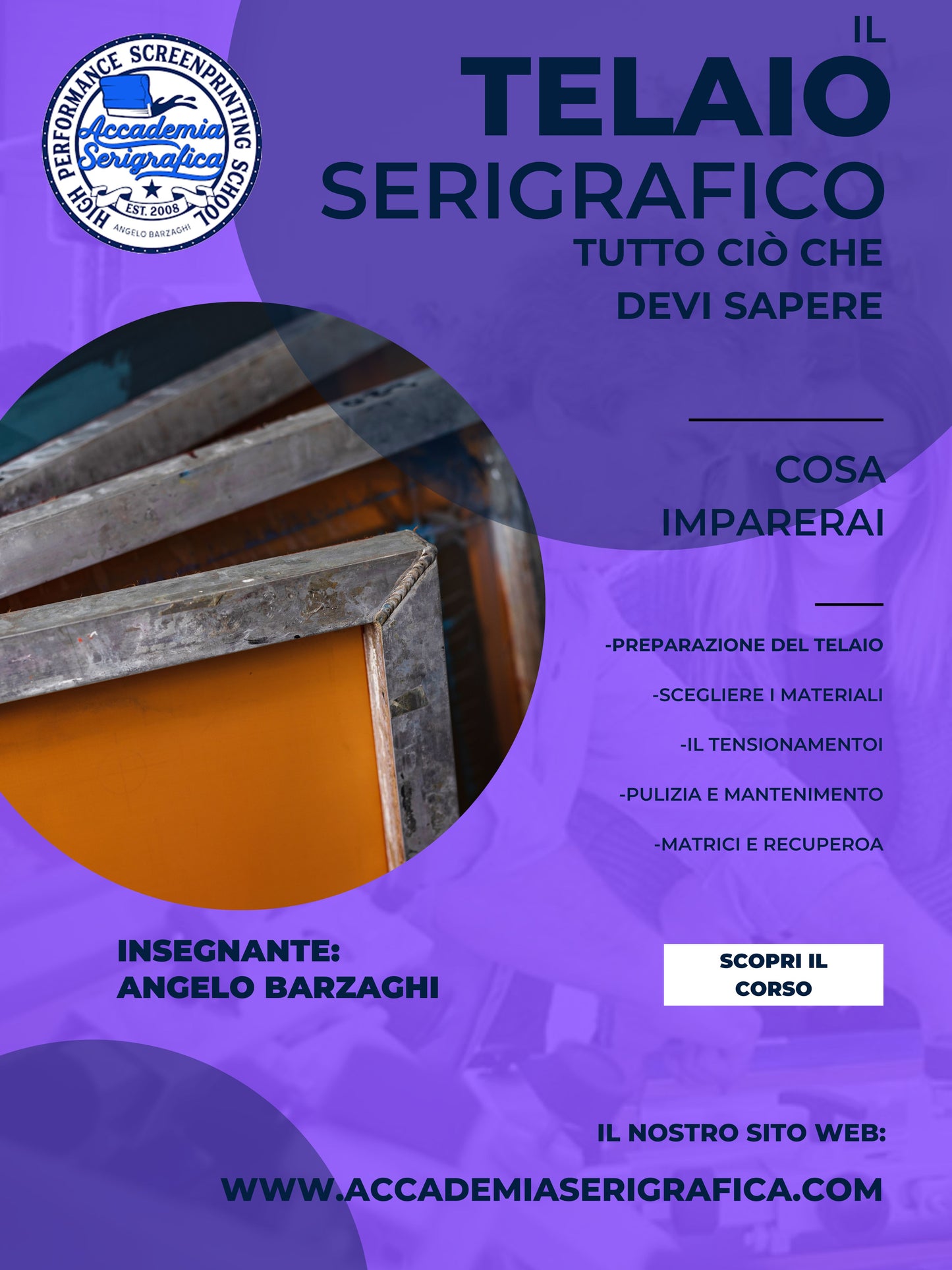 GRAFICA AVANZATA PER SERIGRAFIA E STAMPA DIGITALE: il Videocorso Guidato Completo (+ LIBRO + CORSO "IL TELAIO"!)